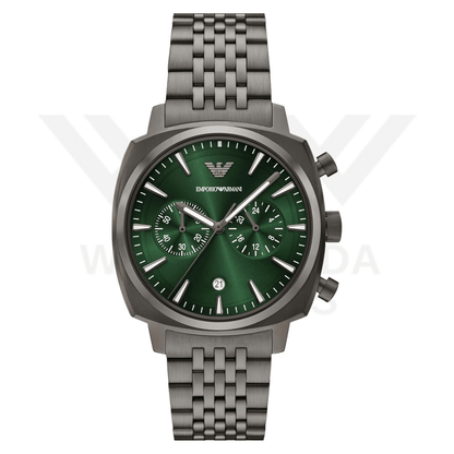 EMPORIO ARMANI CHRONOGRAPH GUNMETAL STAINLESS STEEL WATCH