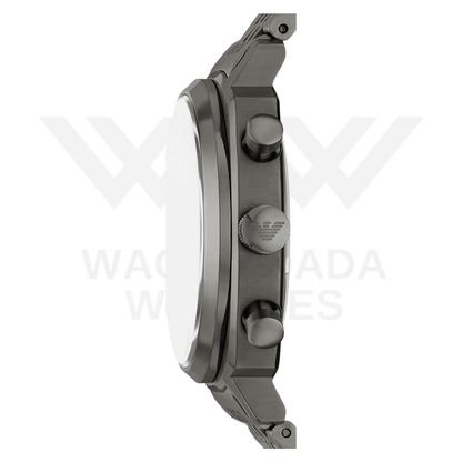 EMPORIO ARMANI CHRONOGRAPH GUNMETAL STAINLESS STEEL WATCH