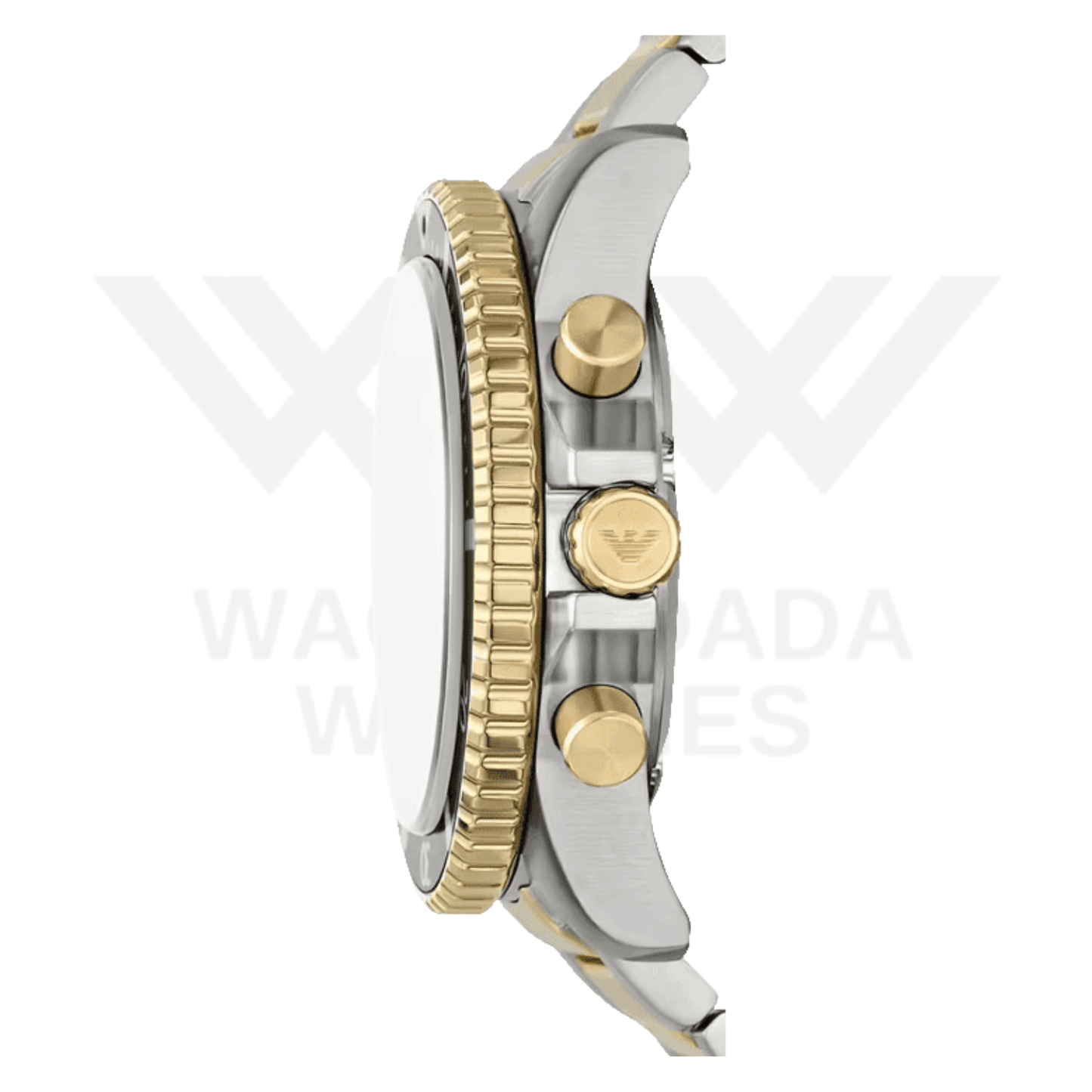 EMPORIO ARMANI WORLD EXPLORER SOLAR-POWERED CHRONOGRAPH TWO-TONE STAINLESS STEEL WATCH