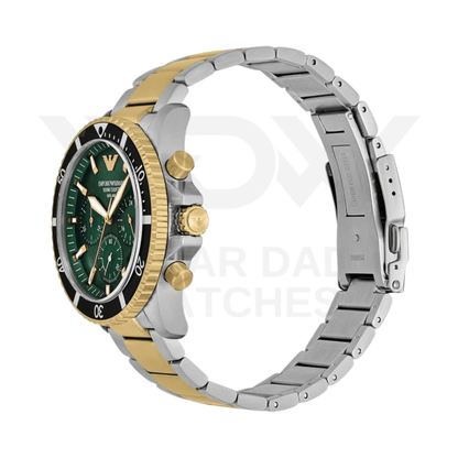 EMPORIO ARMANI WORLD EXPLORER SOLAR-POWERED DIVER-STYLE QUARTZ CHRONOGRAPH WATCH