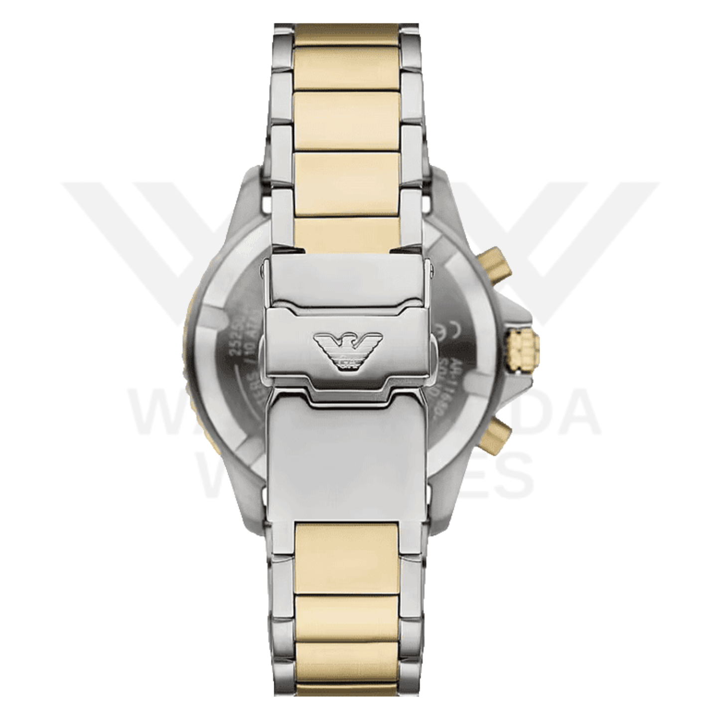 EMPORIO ARMANI WORLD EXPLORER SOLAR-POWERED CHRONOGRAPH TWO-TONE STAINLESS STEEL WATCH