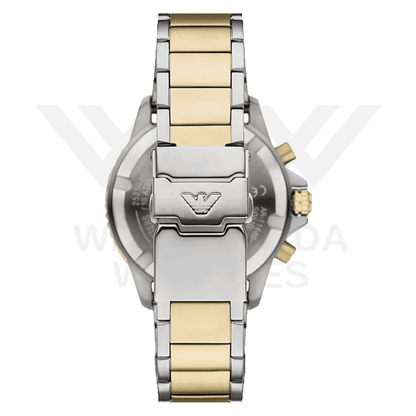EMPORIO ARMANI WORLD EXPLORER SOLAR-POWERED CHRONOGRAPH TWO-TONE STAINLESS STEEL WATCH